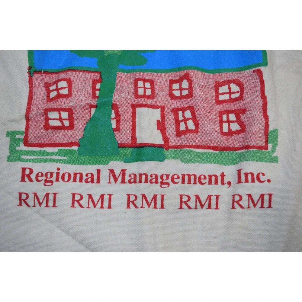 Regional Management Inc Canvas Tote Bag 13x13 Kids School Shopper Shop FLAWS RMI